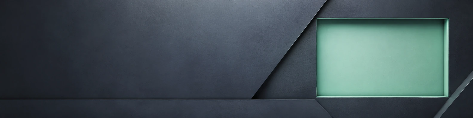 Slate & Mint Inset geometric LinkedIn banner with clean custom text space