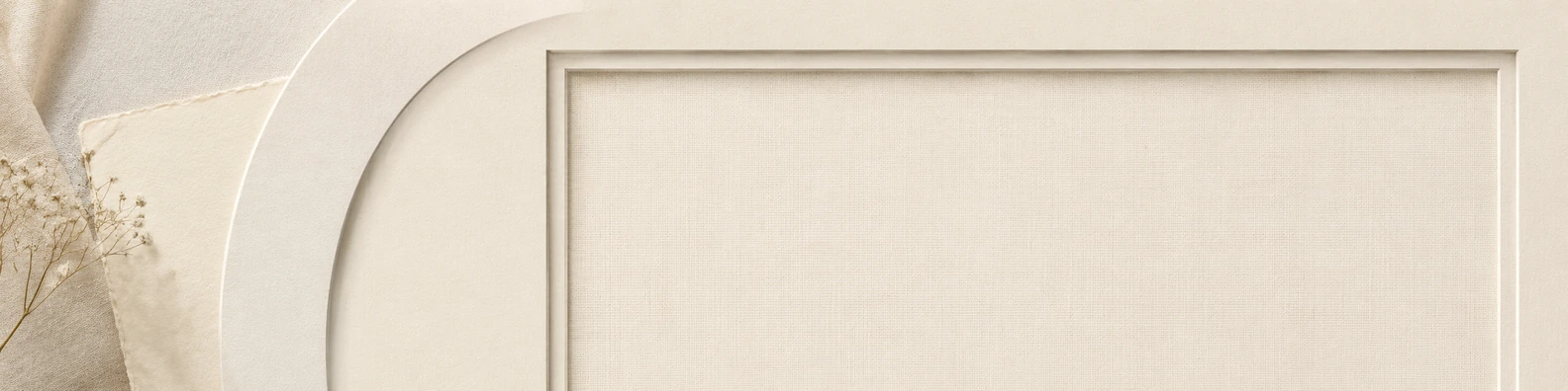 Soft Linen Passepartout geometric LinkedIn banner with clean custom text space