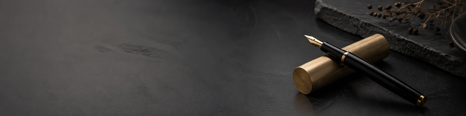 Solid Brass Pen Rest creative LinkedIn banner for a professional profile