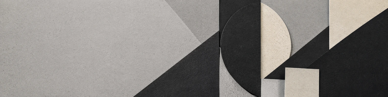 Stark Geometric Cutout creative LinkedIn banner for a professional profile