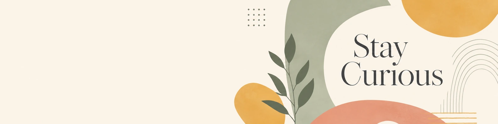 Stay Curious quote LinkedIn banner for a professional profile
