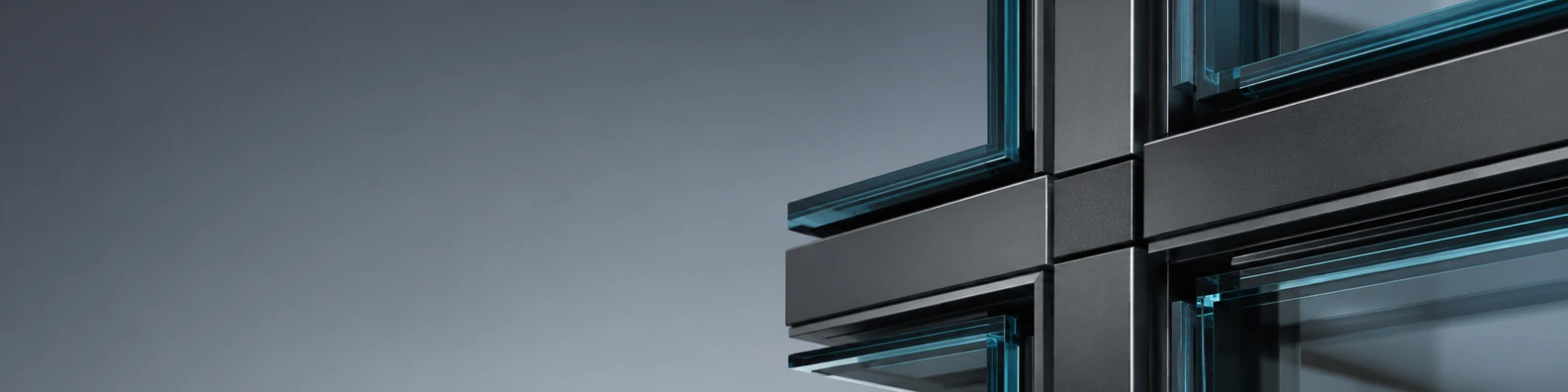 Steel Mullion Intersection business LinkedIn banner for real estate architecture and construction professionals