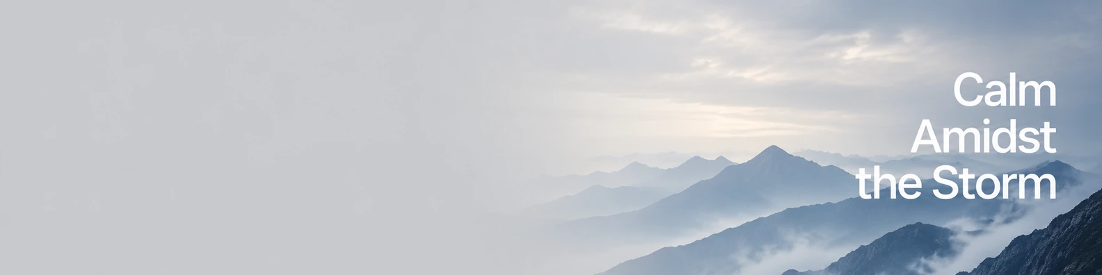 The Peaceful Calm Amidst the Storm quote LinkedIn banner for a professional profile