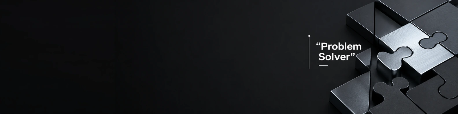 The Solved Puzzle Problem Solver quote LinkedIn banner for a professional profile