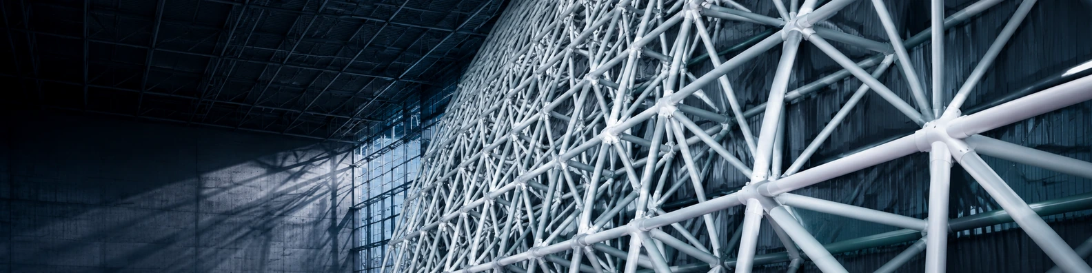 Tubular Steel Lattice Grid business LinkedIn banner for real estate architecture and construction professionals