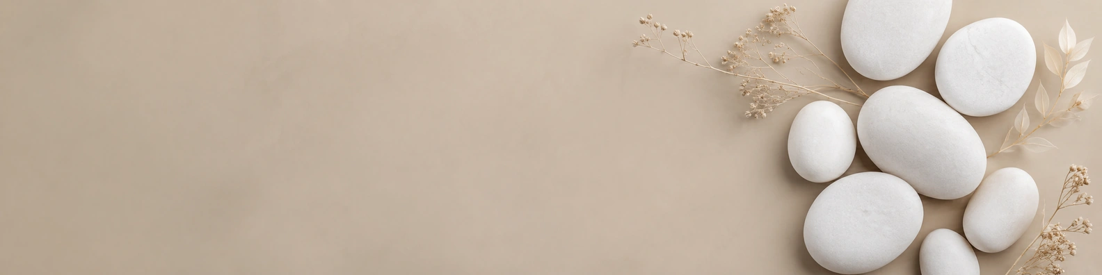 White Quartz Oval Harmony nature-inspired LinkedIn banner for a professional profile