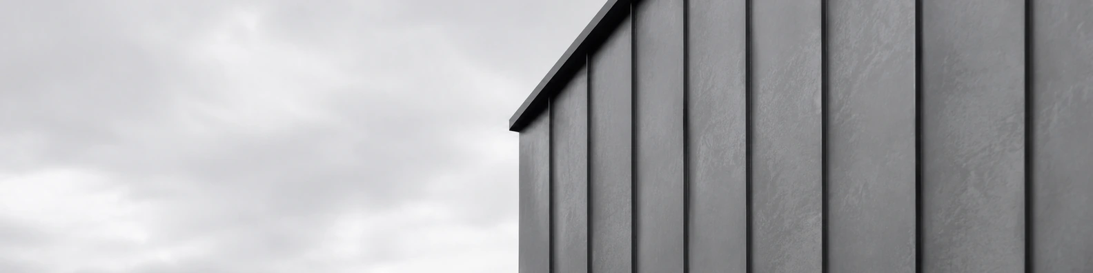 Zinc Cladding Seam business LinkedIn banner for real estate architecture and construction professionals